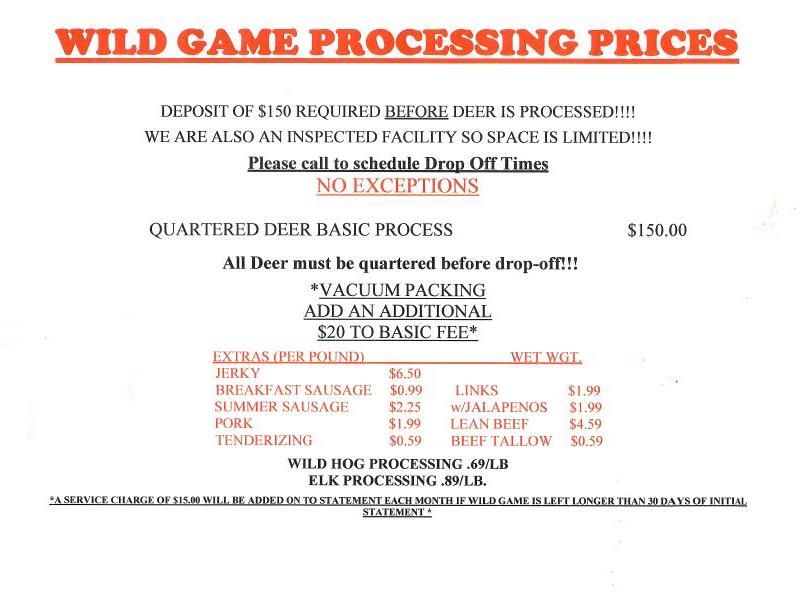 Deer Processing Jackson Brothers Meat Locker